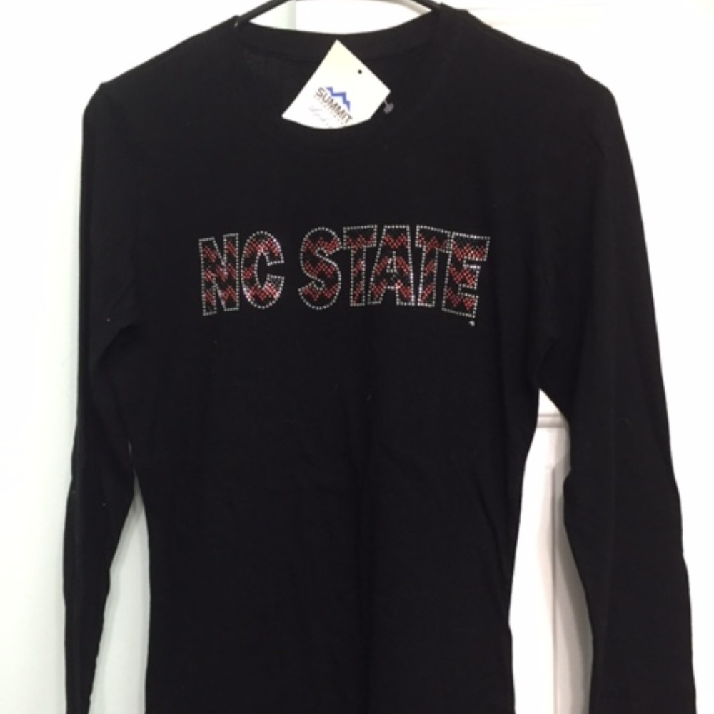 NC State Long Sleeve Rhinestone Shirt Size Medium